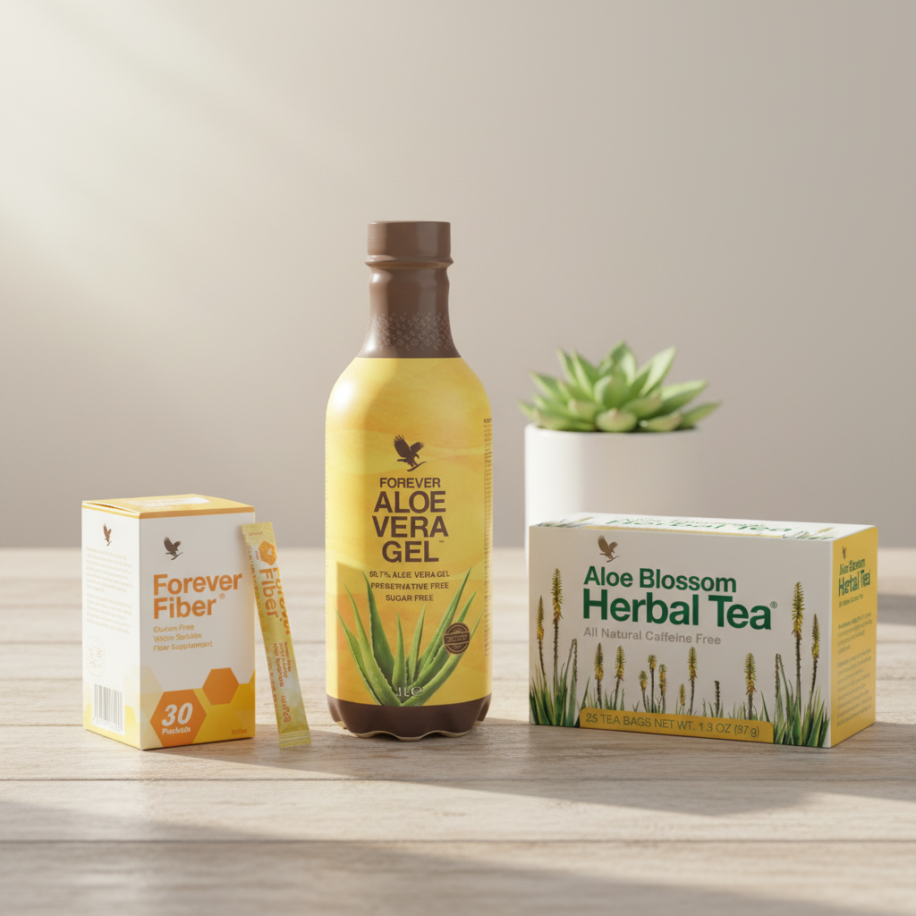 Forever Living op houten tafel